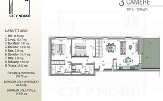Alege exclusivitate: penthouse 3 camere, terasă 32 mp, comision 0% - Poză 8