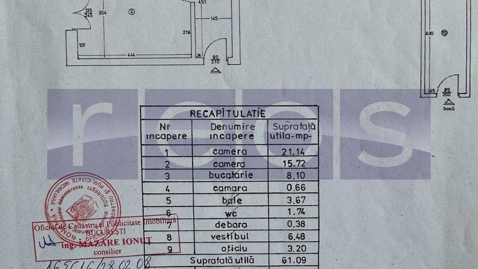 VANZARE 2 CAMERE | 61MP UTILI | PARC BAZILESCU | METROU | - Poză 9