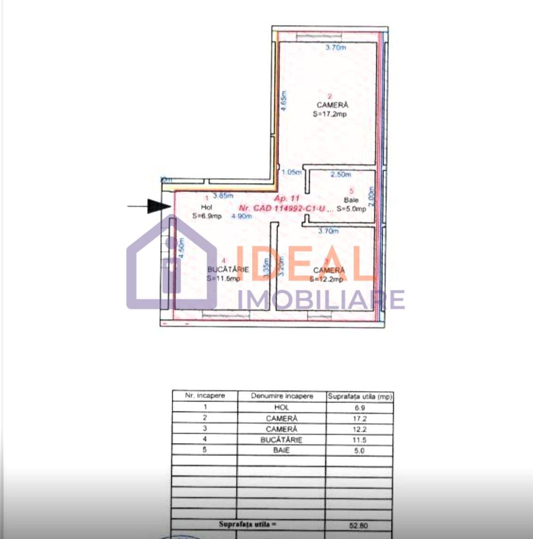Apartament 3 camere – Dna Stanca | etaj 3 | 53 mp - Poză 9