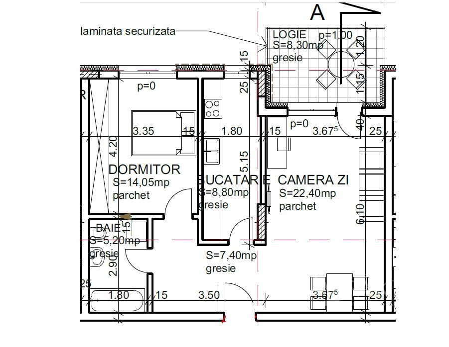 Apartamente 2 Camere in Andrei Muresanu – Calitate Premium - Schiță 7
