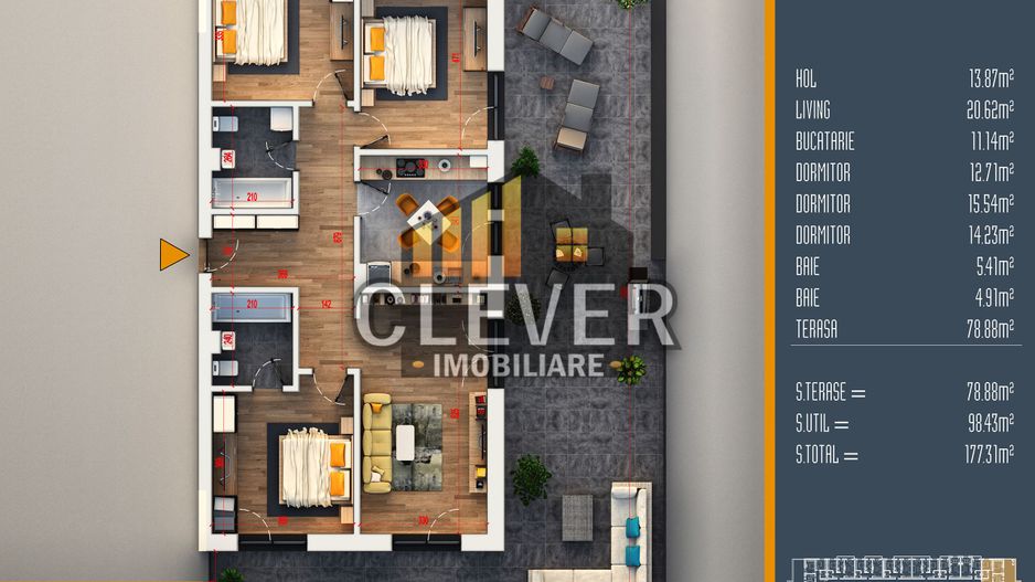 Apartament Superb 4 Camere cu Terasa Generoasa Titan Pallady - Poză 1