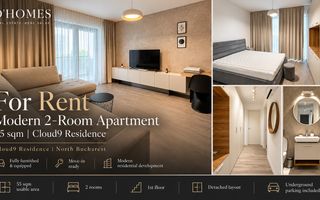 For Rent | Modern 2-Room Apartment | 55 sqm | Cloud9 Residence - Poză 1