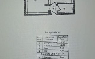Apartament decomandat cu 2 camere de vanzare, zona Grand Arena Mall - Schiță 3