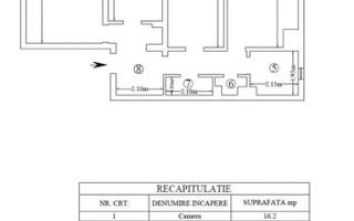 Apartament 3 camere decomandat, 71,4 mp utili, etaj 8/8, mobilat si utilat, Iasi - Poză 5