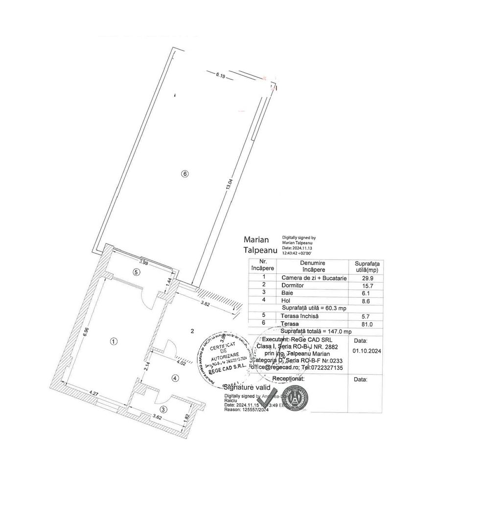 Tribunal Bulevardul Unirii 2 camere 147 mp 60 utili terasa 6 mp curte 81 mp 2025 - Poză 11