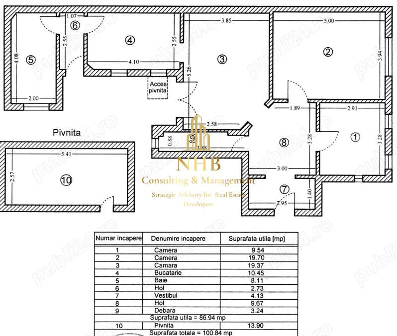 Apartament 3 camere,  2 curți proprii  – Belvedere , zona Grozăvești - Crangasi - Poză 10