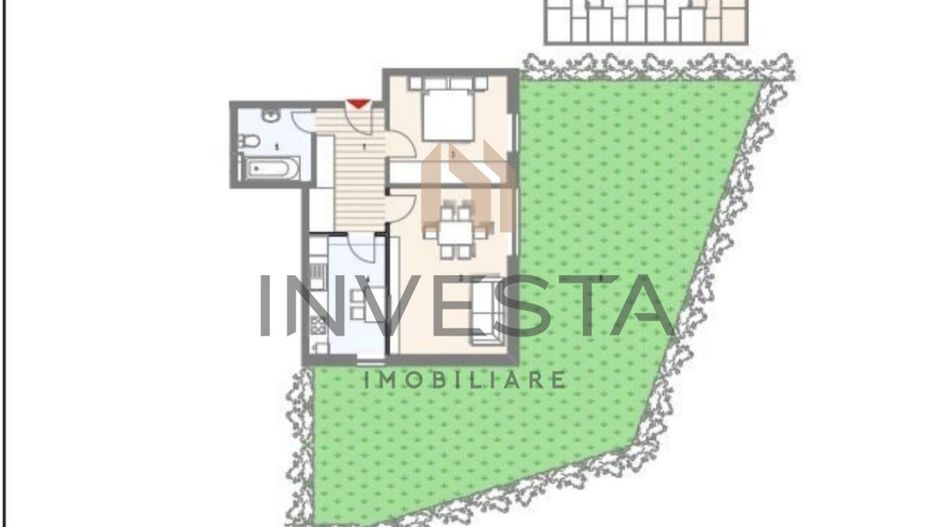 Apartament 2 camere decomandate in imobil nou cu gradina 115 mp! - Schiță 2