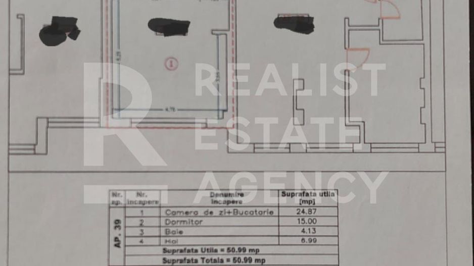 Vânzare, apartament, 2 camere, bd. Uverturii, București - Schiță 12