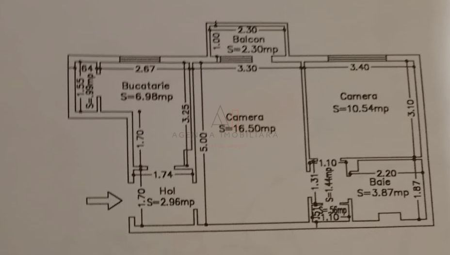 Metrou | 2 Camere Decomandat | 3/7 Bloc Pizza Hut - Schiță 12