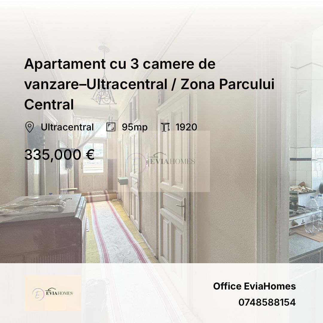 Apartament cu 3 camere de vanzare–Ultracentral / Zona Parcului Central - Poză 1