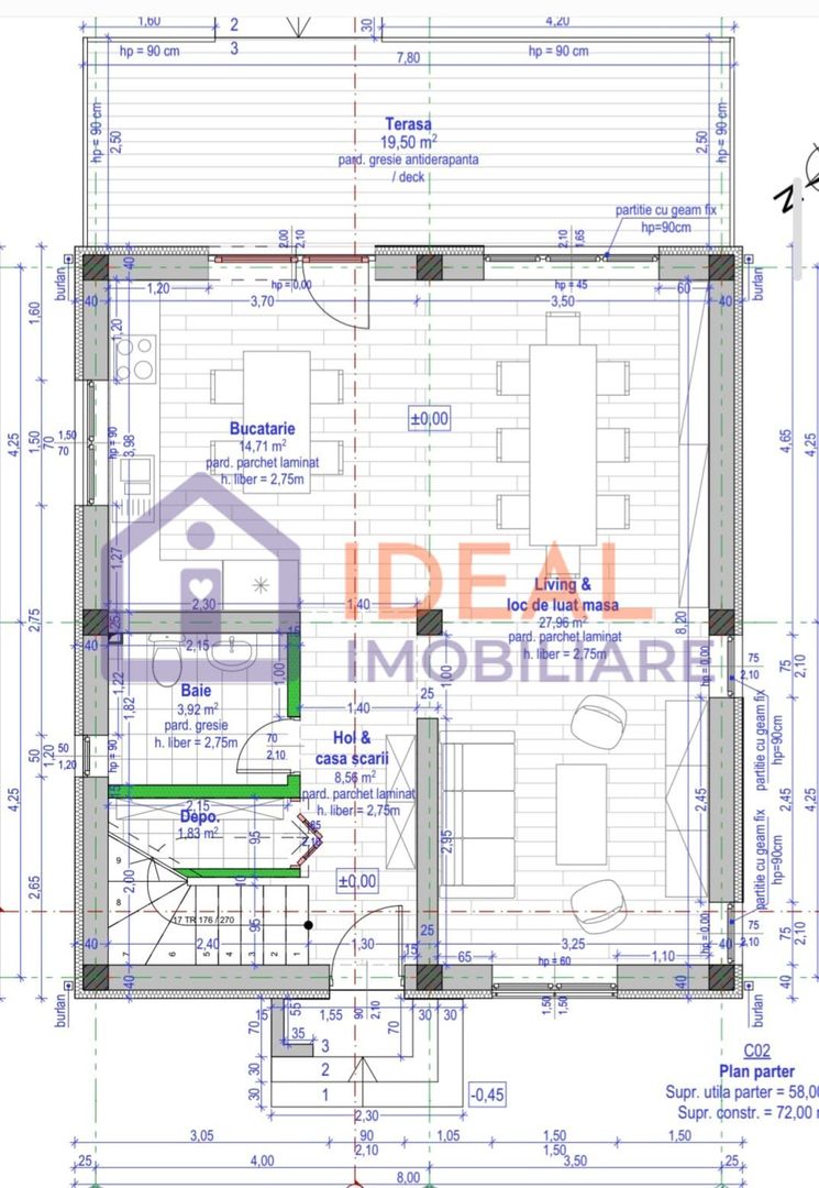 Casa Individuala Moderna cu 4 camere si 316 mp curte, in Cristian - Schiță 19