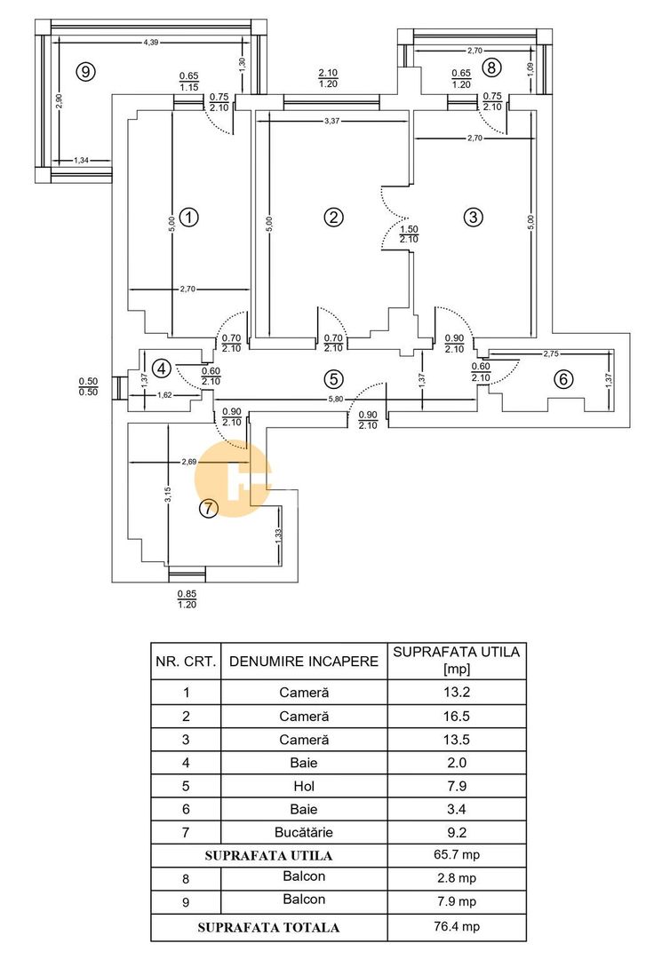 Nicolina 1 - 3 camere decomandat - 2 bai - etaj 3/8 - boxa - Poză 11