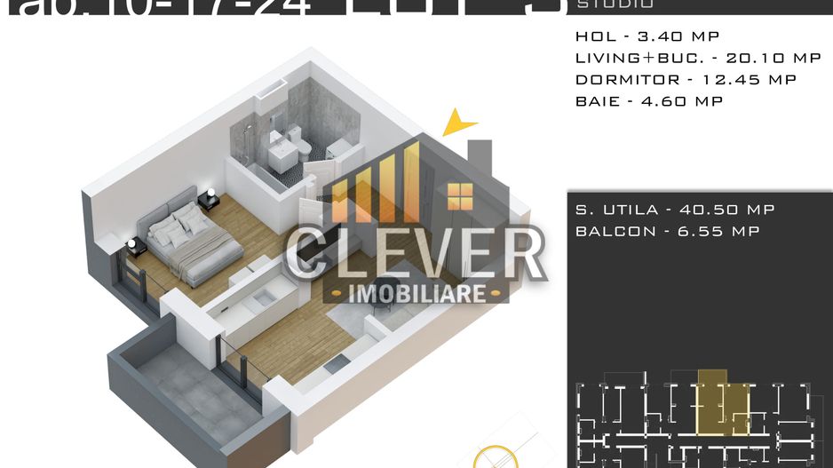 Comision 0%, Studio 2 camere, Metrou Teclu – Theodor Pallady - Schiță 9