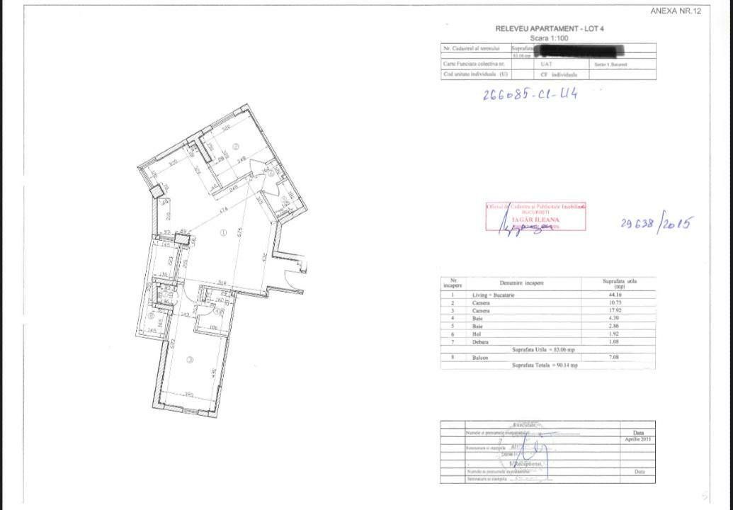3 camere| 90 mp| PIATA ROMANA - Schiță 18