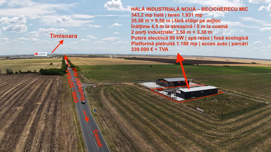 Hală industrială nouă de vânzare – Becicherecu Mic, Tims - Poză 1