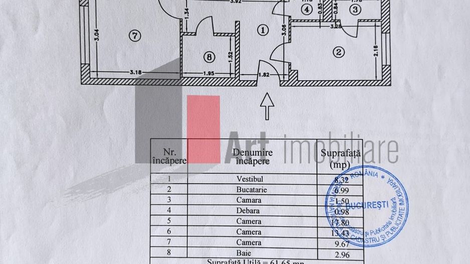 Apartament 3 camere Dr Taberei sau schimb casa zona Grivitei - Schiță 14