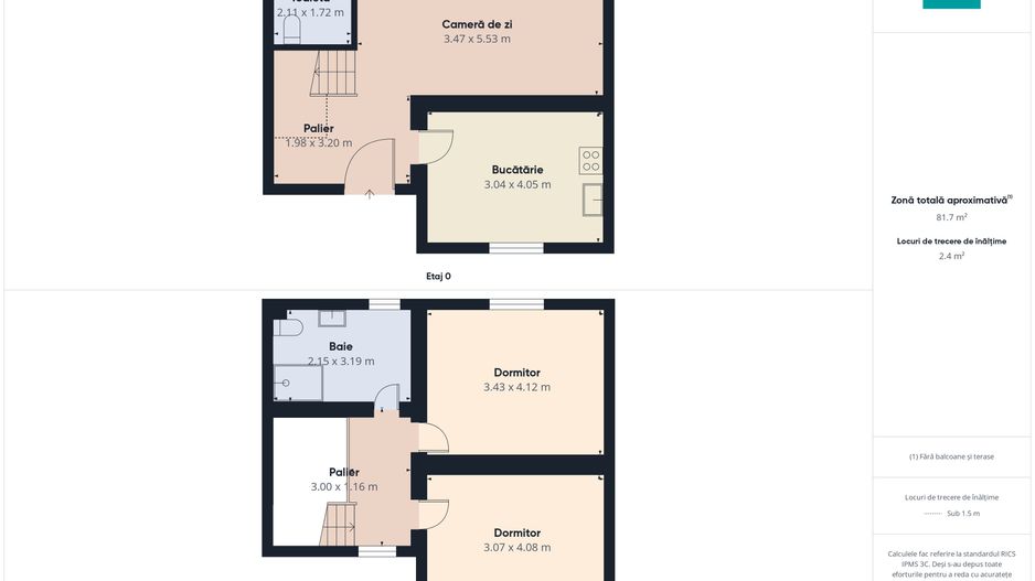 Casă cu 3 camere, P+1–Giarmata - Poză 9