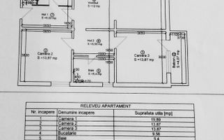 Apartament 4 camere, parter inalt zona Punctele Cardinale - Central - Schiță 6