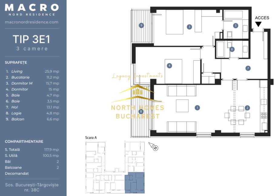 0% COMISION 3 camere, 2 bai, terasa, incalzire pardoseala - Straulesti - Poză 8