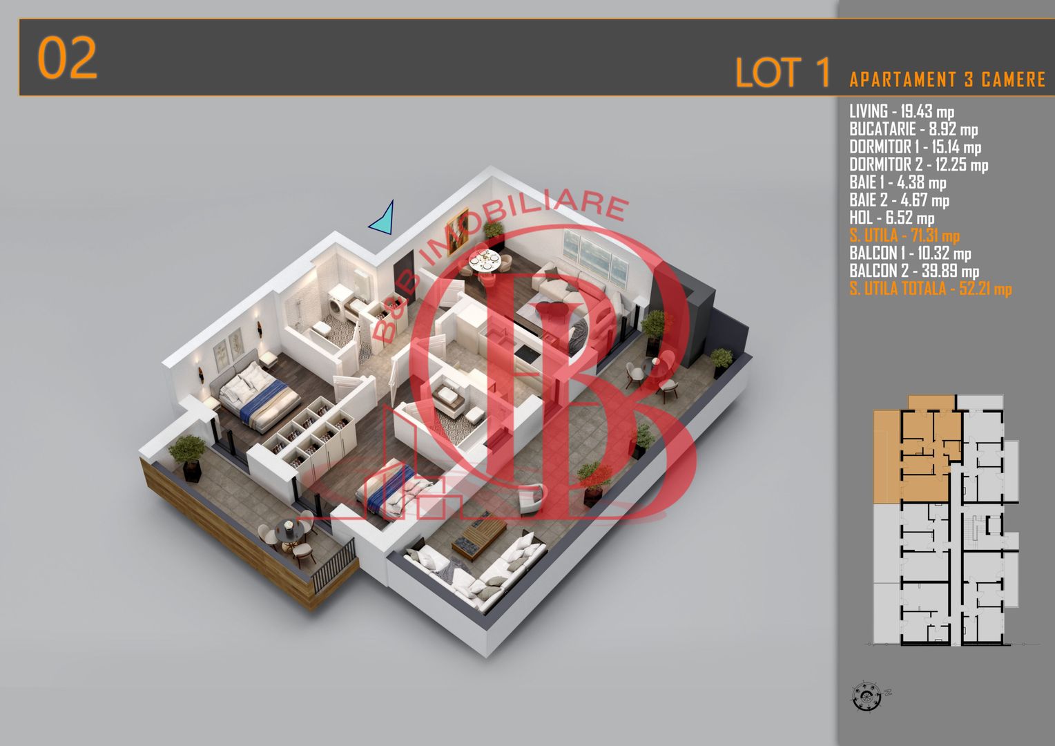 Apartament 3 camere Cu terasa Generoasa-Titan Th. Pallady - Schiță 2