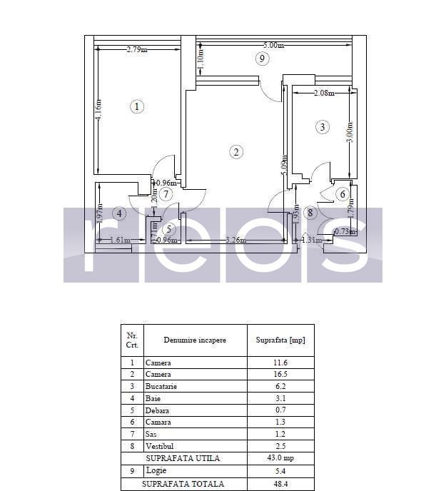 VANZARE APARTAMENT 2 CAMERE 48MP BASARABIA CAMPIA LIBERTATII SEMIDECOMANDAT - Poză 7