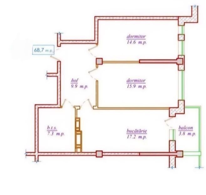 Vânzare, apartament, 2 camere, str. Nicolae Dimo, Durlești - Poză 1