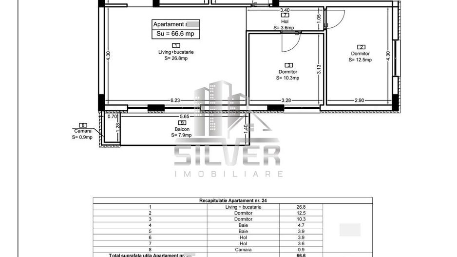 Apartament cu 3 camere/67mp/imobil calitativ. - Poză 3