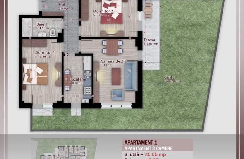 3 camere -gradina proprie Metrou Nicolae Teclu - Schiță 10