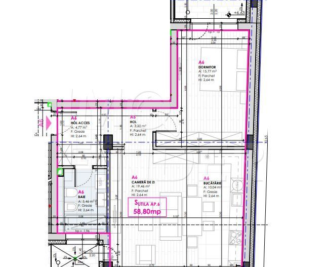 Apartament 2 camere Marasti,  59 mp, ultrafinisat, imobil nou - Poză 4