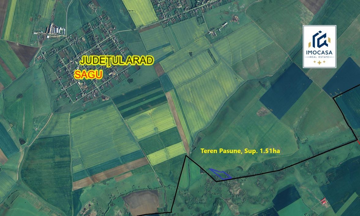 Teren extravilan de vânzare agricol, pășune, Sagu Jud. Arad, 5,42 ha - Poză 3