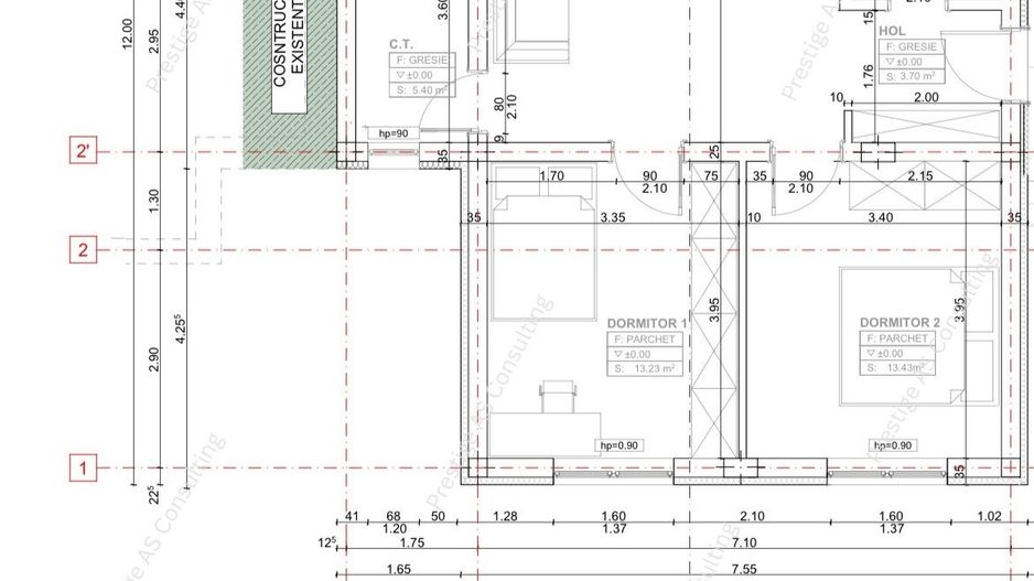 Duplex pe Parter | despartit prin Camera tehnica | Dumbravita - Schiță 4