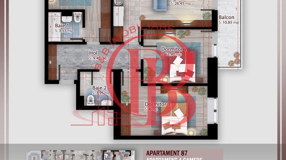 Apartament 4 camere compact  Titan Pallady Metrou Nicolae Teclu - Schiță 1