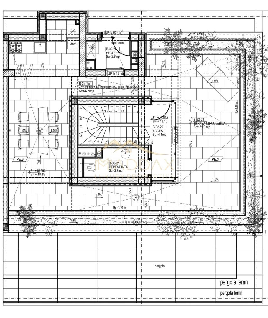 Impressive Penthouse-Triplex ** Green Building***/ 3 parking / Stefan Cel Mare - Schiță 56