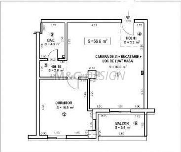 Apartament 2 camere zona Simion Barnutiu bloc nou - Schiță 11