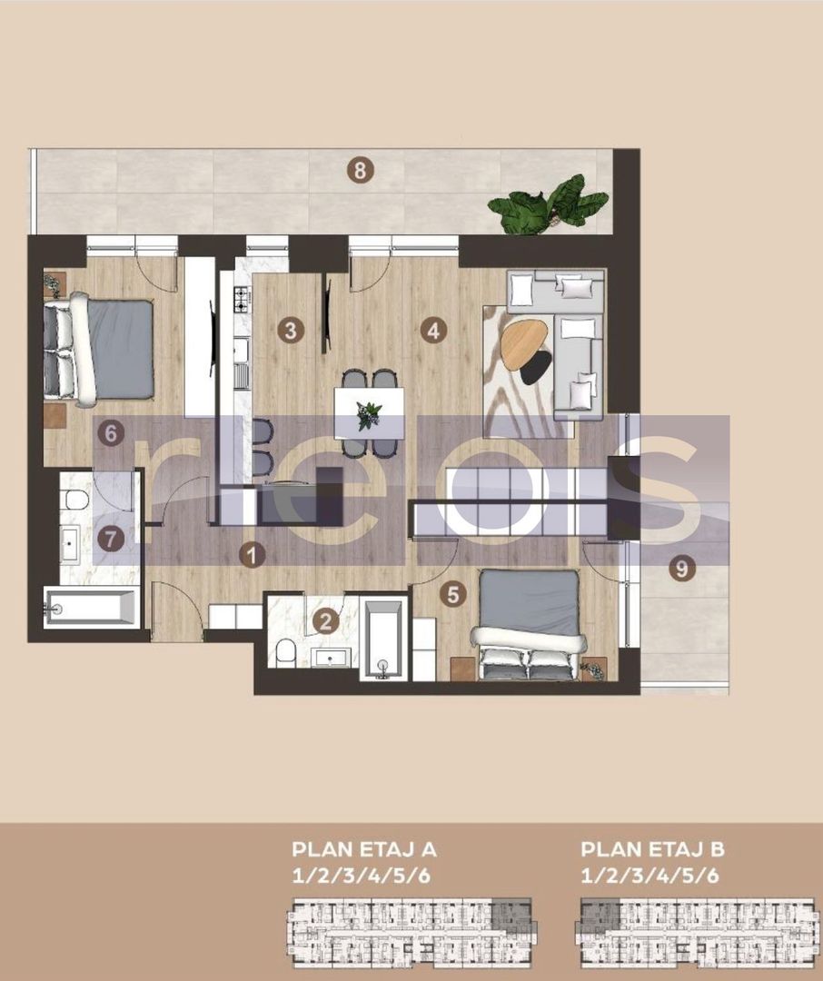 OCAZIE| APARTAMENT 3CAMERE| PIPERA | PARCARE KLAUS INCLUSA - Schiță 15