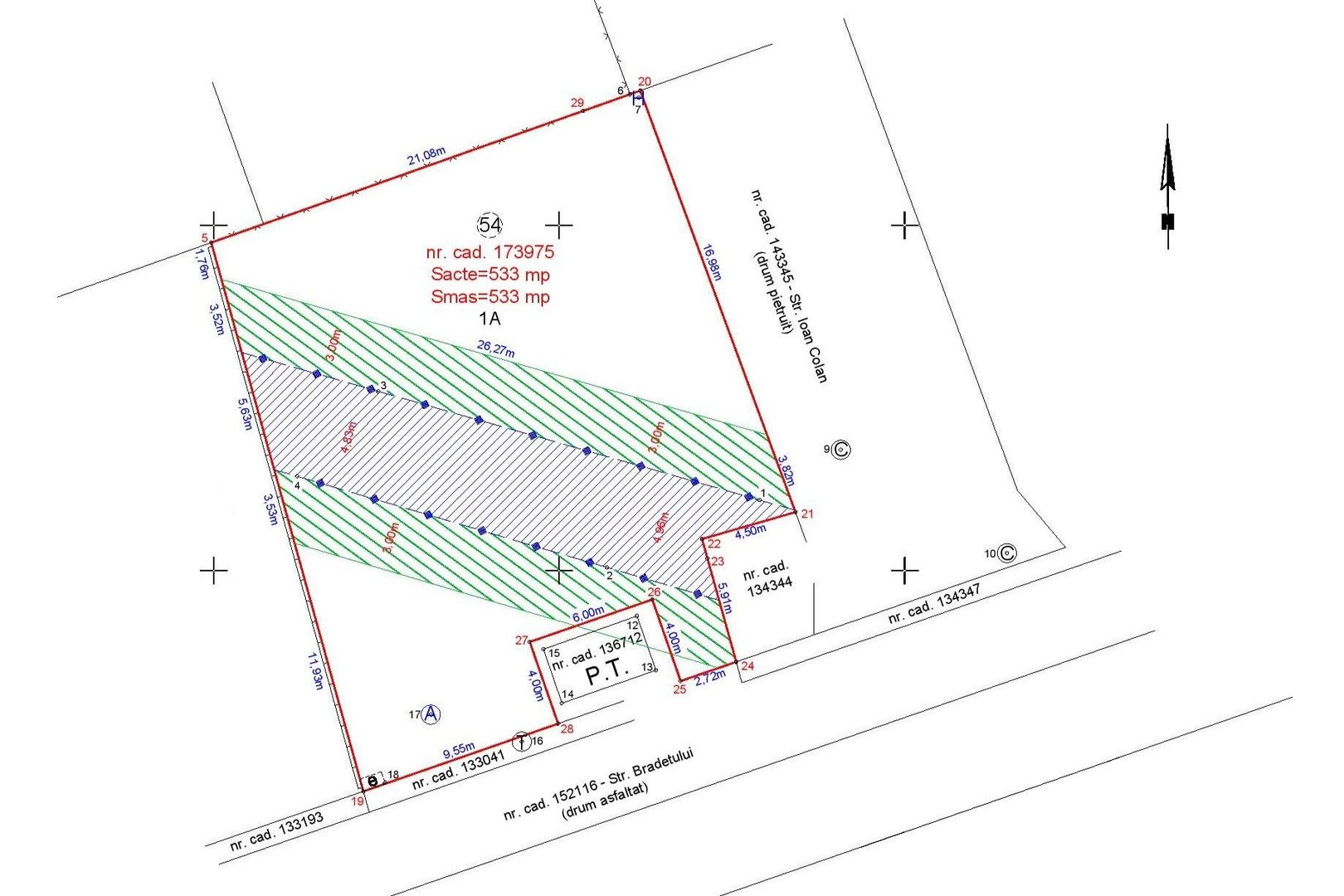 Teren Intravilan 533 mp, Brașov – Bartolomeu, acces stradă asfaltată - Schiță 14