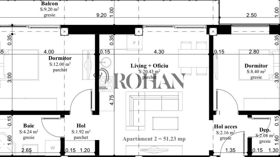 Bloc nou 2025: Apartament 3 camere, Alba Iulia Ampoi 3 - Schiță 20