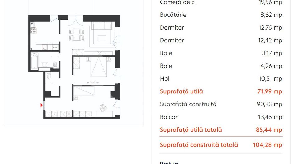 Vânzare, apartament, 3 camere tip 3B, HILS Republica, București - Poză 10