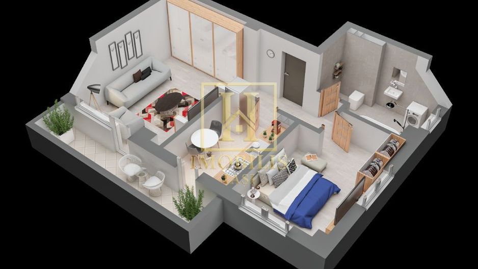 Apartament 2 camere deco 58 mp NOU intabulat Zimbru Dacia 1300000 euro - Poză 5