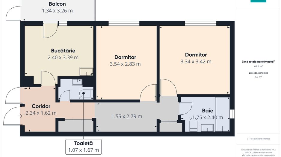 Apartament 3 camere ,68 mp, Str.Moldovei-Rogerius - Poză 10