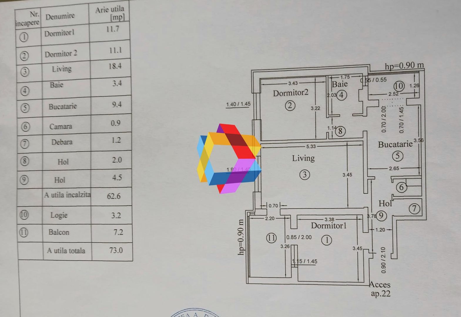 Apartament cu trei camere, zona Scriitorilor 73 mp - Poză 11