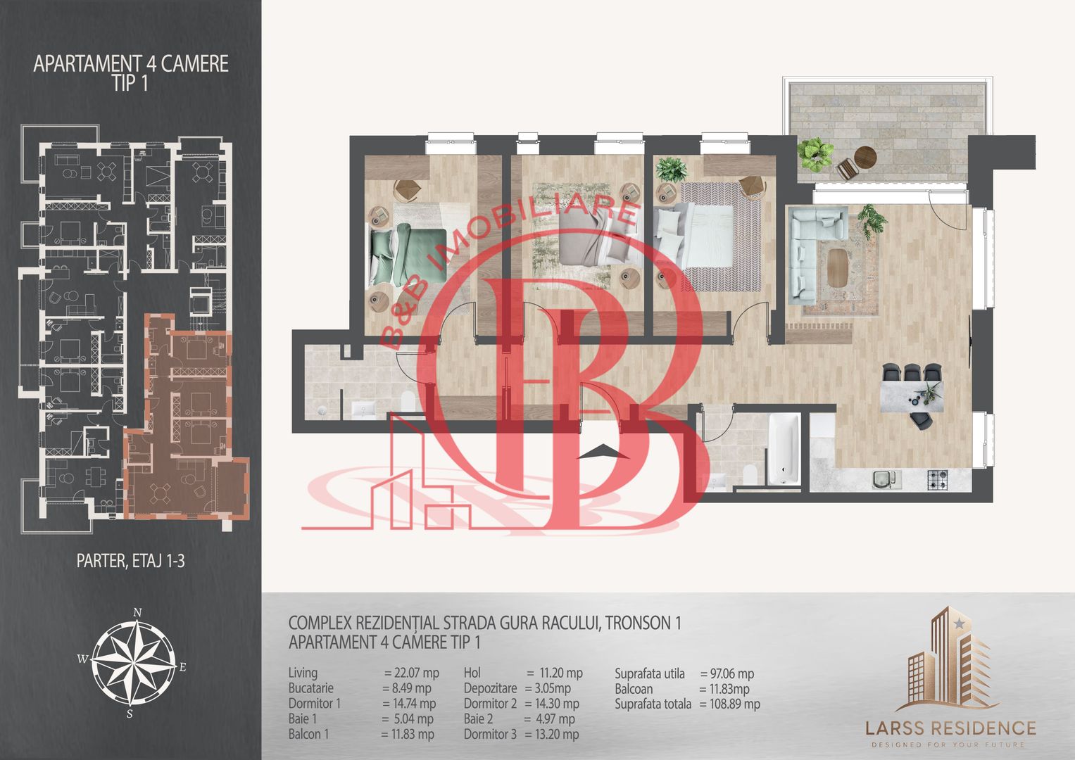 4 camere  700 metri de  Metrou Nicolae Teclu - Schiță 12