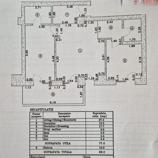 3 CAMERE LUX| 90 mp -Cortina 126| EROU IANCU NICOLAE - Schiță 25