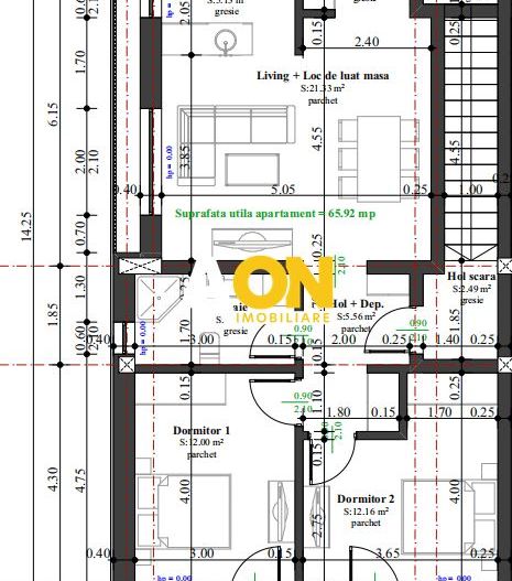 Apartament la vila, 3 camere, 2 balcoane, 2 bai, etaj 1 - Poză 4