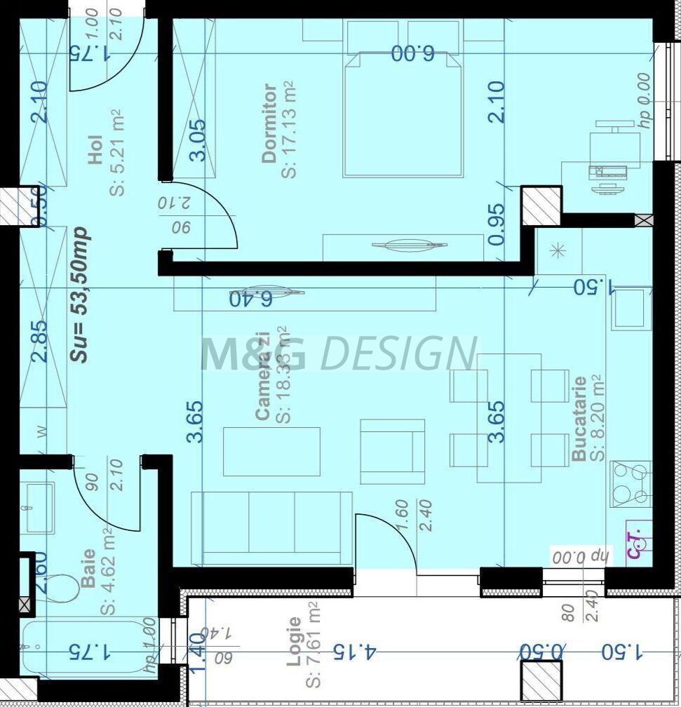 Apartament 2 camere bloc nou - Schiță 8