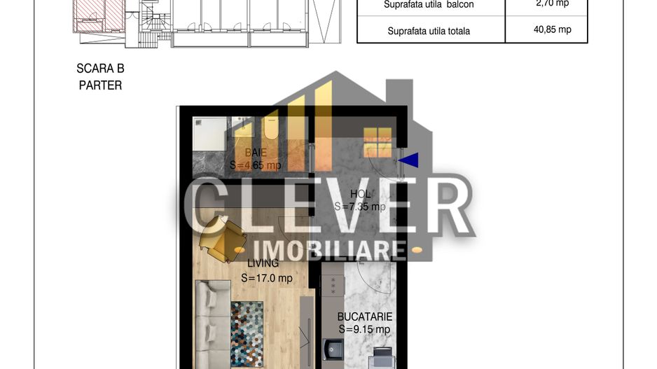 Garsoniera Cocheta Complet decomandata Metrou N. Teclu - Poză 1
