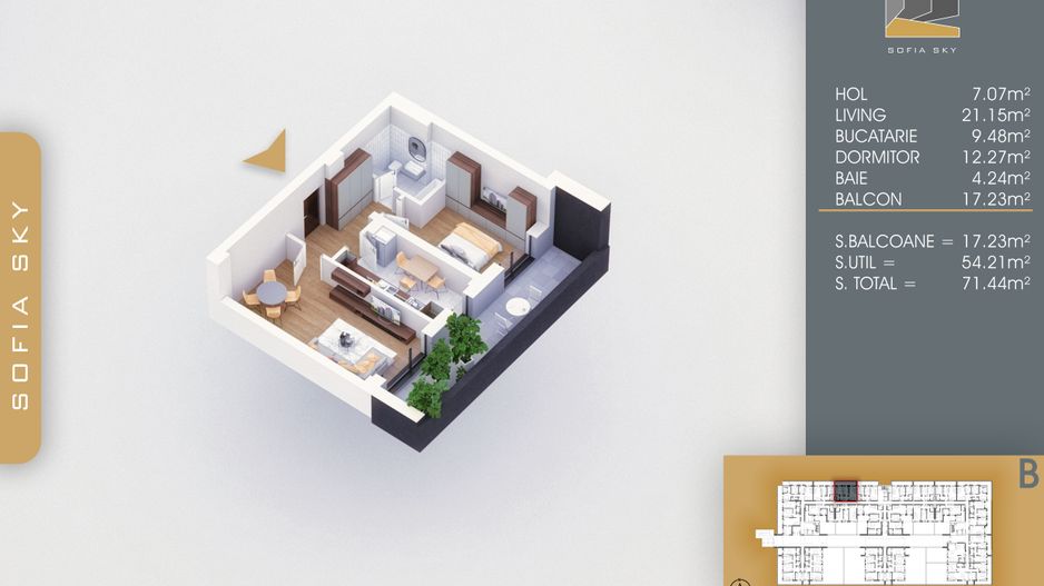 Apartament 2 camere decomandat  Titan Pallady  7 min Metrou Nicolae Teclu - Schiță 2