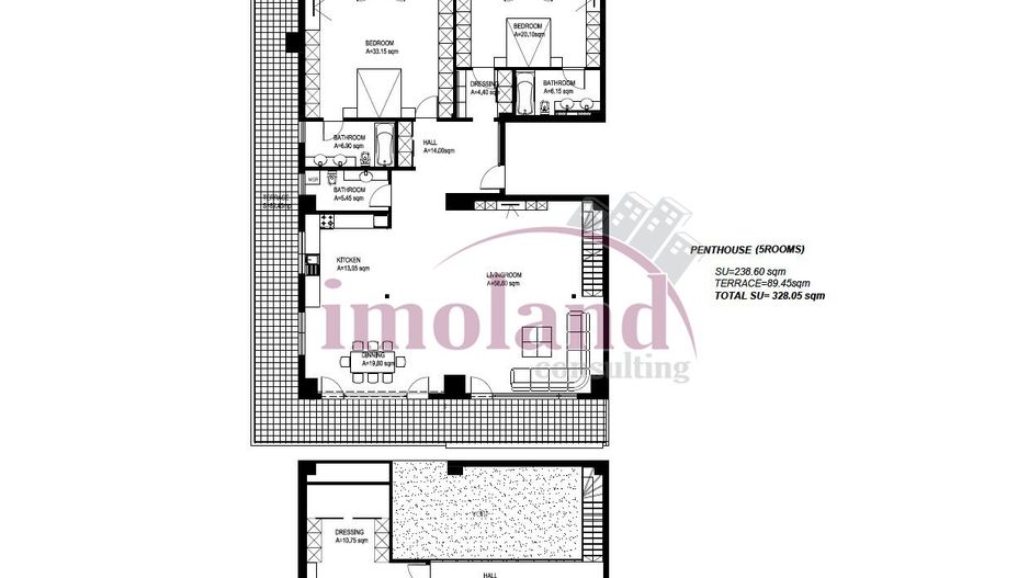 Penthouse - Terasa 90 mp - inchiriere - Primaverii - Schiță 18