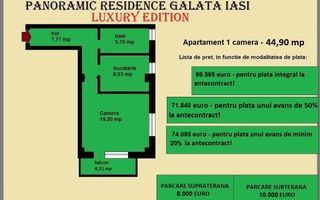 Apartament decomandat de vanzare in Iasi, Galata, 44,90 mp, bloc nou - Poză 2
