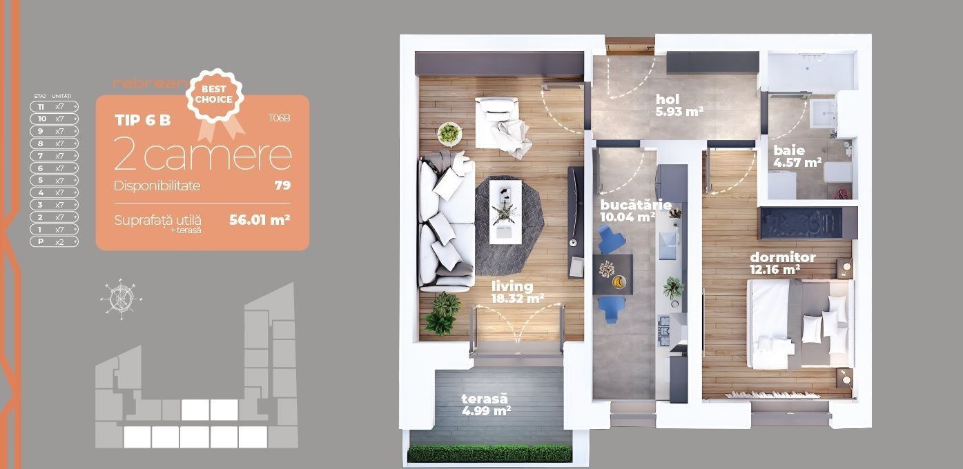 Ap 2 Camere/Finisaje la Alegere/ Pozitie Ideala/ Bd 1 Decembrie 1918 - Poză 2